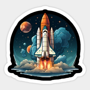 AI Generated Rocketship Sticker